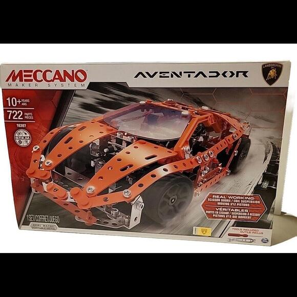 Meccano Maker System Lamborghini Aventador vehicle building set Moving Parts - Picture 1 of 12